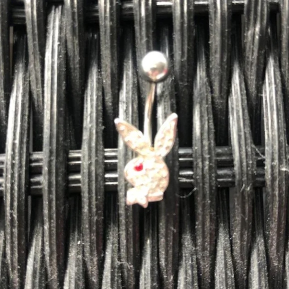playboy crystal red eye belly button navel ring